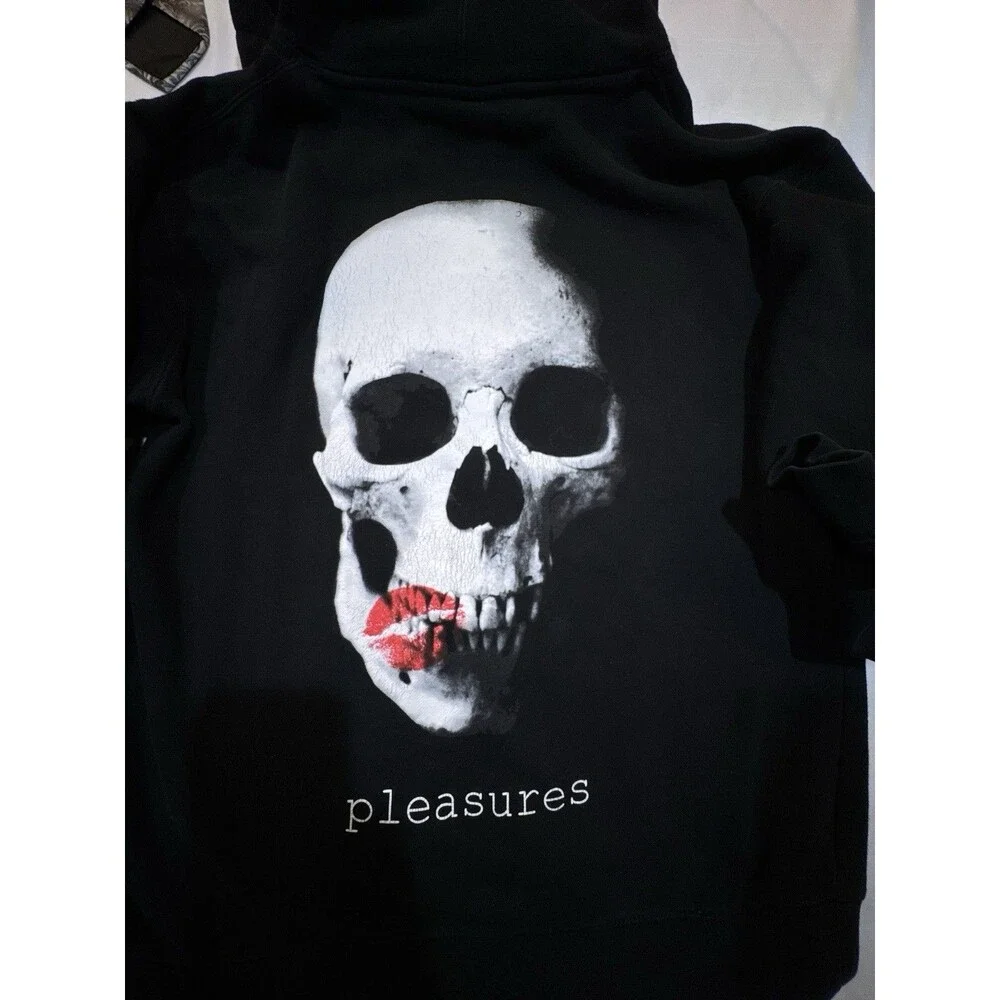 Pleasures Skull Graphic Hoodie “Making Out” - Size Large Streetwear - Punk Goth - Picture 11 of 15
